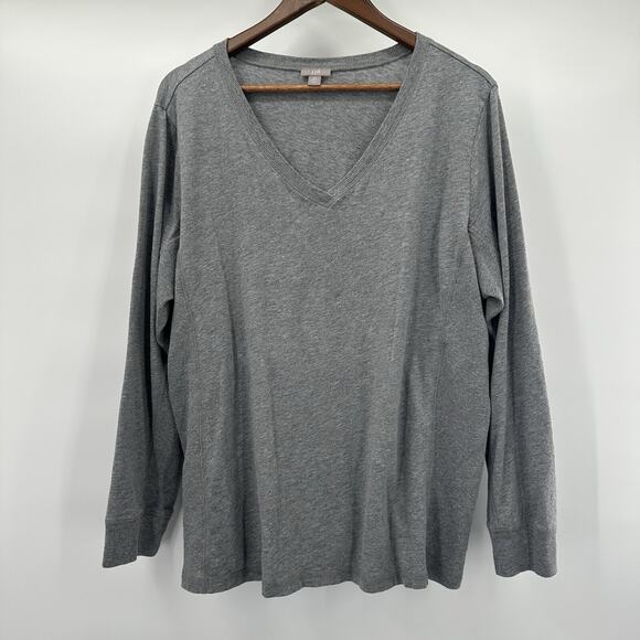 J Jill Top Shirt Womens 2X 2xl Gray Soft Stretch Pull Over Casual Lounge - Picture 1 of 12